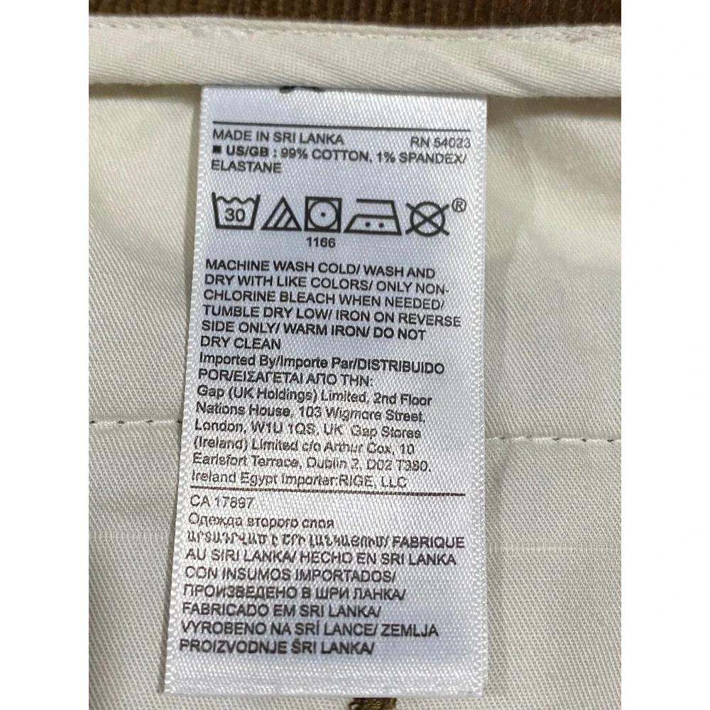 Banana Republic Traveler Corduroy Slim Fit Pants Brown Mens 34x32 619087-02